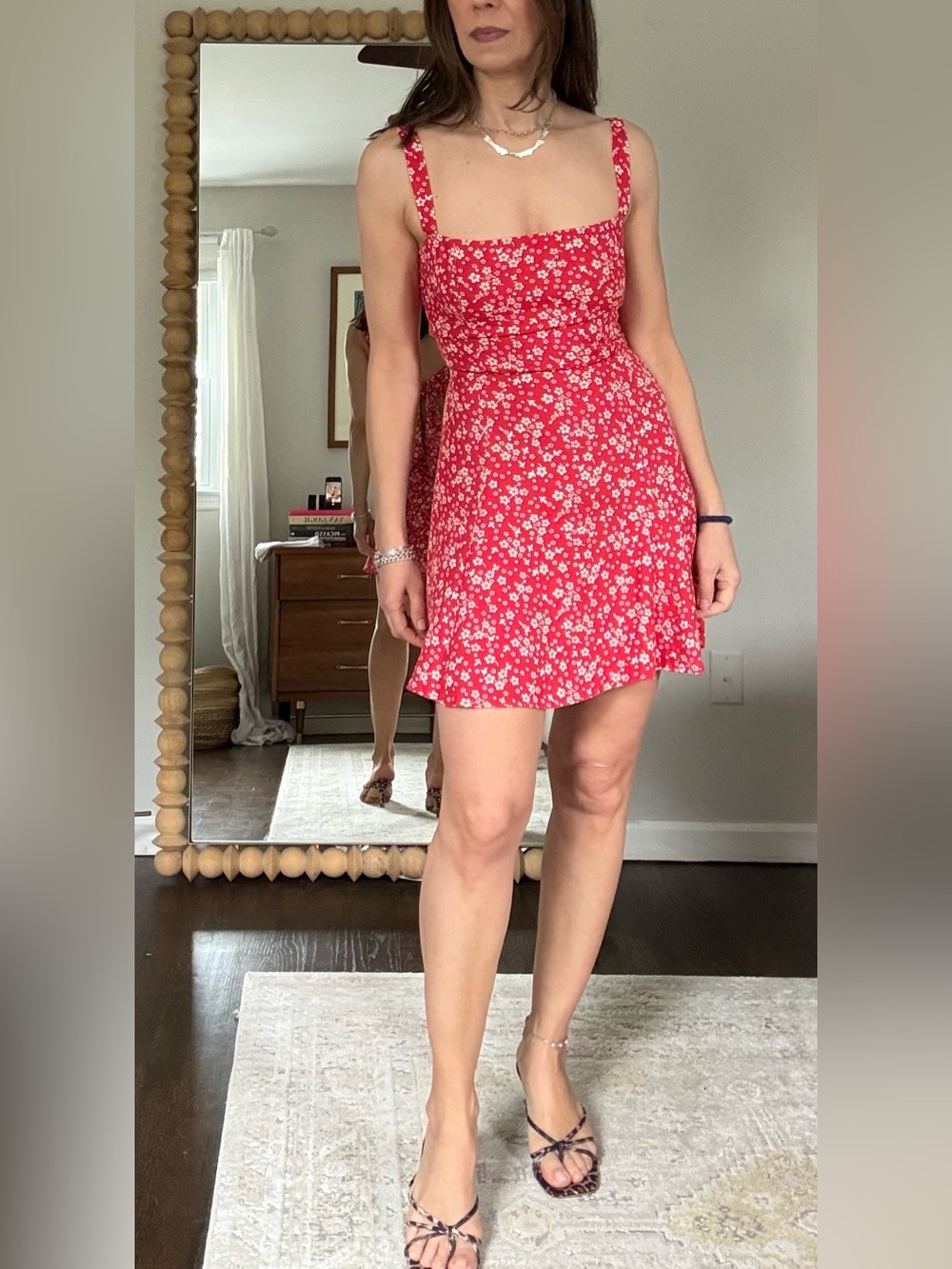 Reformation Red Floral Mini Dress